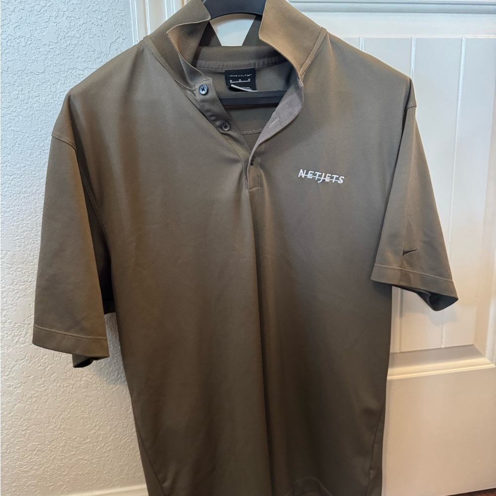 Nike Golf NETJETS Men's M Olive Polo Shirt
